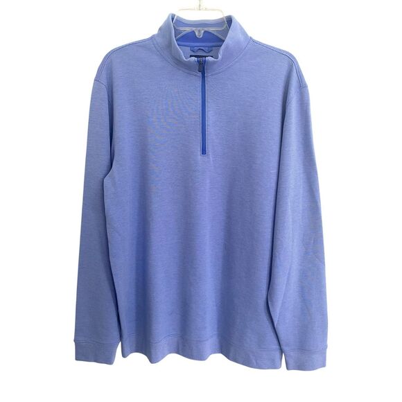 Straight Dawn Quarter Zip Lightweight Cotton Knit Men Sweater Sz L - Picture 1 of 8